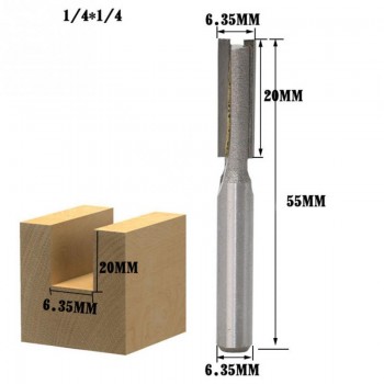 1/4 1/2 Straight Knife Shank Trim Router Bits for Wood Trimming Cutters with Bearing Woodworking Tool Endmill Milling Cutter