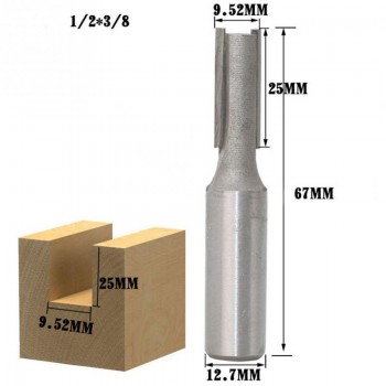 1/4 1/2 Straight Knife Shank Trim Router Bits for Wood Trimming Cutters with Bearing Woodworking Tool Endmill Milling Cutter