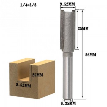 1/4 1/2 Straight Knife Shank Trim Router Bits for Wood Trimming Cutters with Bearing Woodworking Tool Endmill Milling Cutter