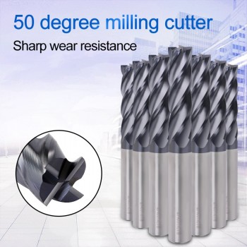Cnc Alloy Carbide Milling Cutter End Mill 4mm 5mm 6mm 8mm 10mm 12mm Cutting HRC50 4 Flute Milling Tools Freze ucu Metal Cutter