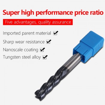 Cnc Alloy Carbide Milling Cutter End Mill 4mm 5mm 6mm 8mm 10mm 12mm Cutting HRC50 4 Flute Milling Tools Freze ucu Metal Cutter