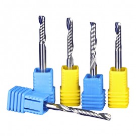 4mm Shank Tungsten Carbide Steel 1 Flute Spiral Milling Cutter Engraving Machine CNC Tool For PVC, MDF, Plywood, Solid wood