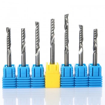 4mm Shank Tungsten Carbide Steel 1 Flute Spiral Milling Cutter Engraving Machine CNC Tool For PVC, MDF, Plywood, Solid wood