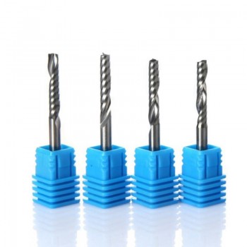 4mm Shank Tungsten Carbide Steel 1 Flute Spiral Milling Cutter Engraving Machine CNC Tool For PVC, MDF, Plywood, Solid wood