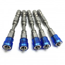 5pcs Single Head  Magnetic Screwdriver Bit Anti-Slip Hex S2 PH2 Electric Screw Driver Set For Power Tools
