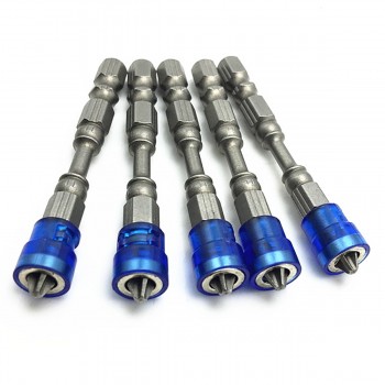 5pcs Single Head  Magnetic Screwdriver Bit Anti-Slip Hex S2 PH2 Electric Screw Driver Set For Power Tools