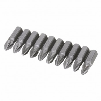 10pcs 1/4 6.35mm PZ2 Hex Pozi Screwdriver Bits 25mm Sliver Hex Magnetic Power Tools Kit Set