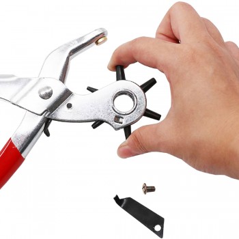 9 Punch Plier Hole Punching Machine Round Hole Perforator Tool Make Hole Puncher for Watchband Cards Leather Belt