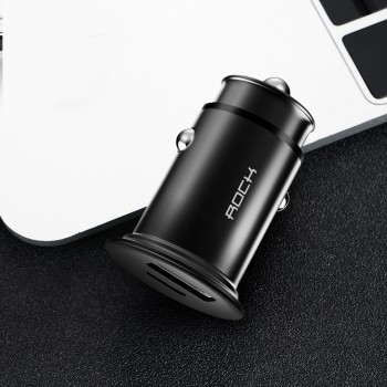 ROCK PD3.0 QC 4.0 Dual USB Car Charger Quick Charge Metal Mini SCP VOOC 4 in 1 Car-Charger 2 Port 30W for iPhone Samsung Xiaomi