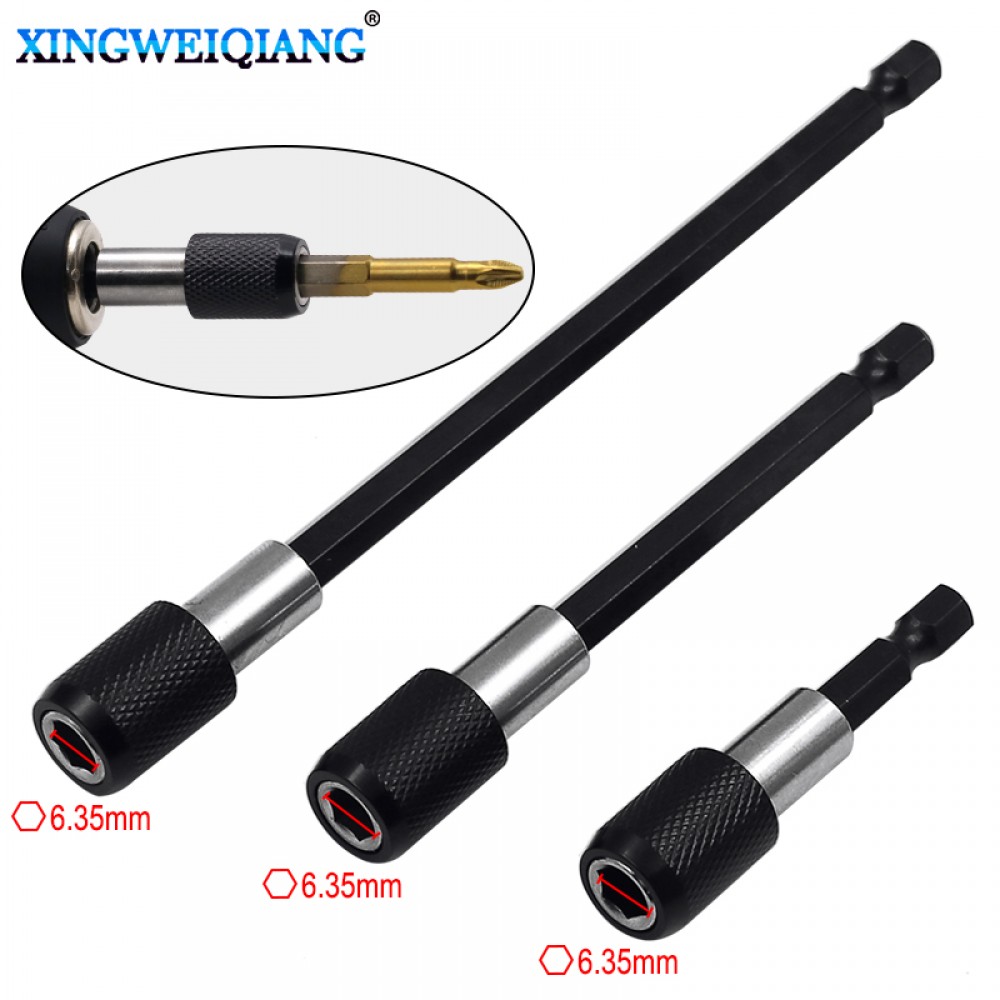 60mm 100mm 150mm 1/4 Inch Hex Shank Quick Release Screwdriver Bit Holder Extension Bar