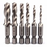 1pcs Metric Screw Taps Dril Bits 1/4 Hex Shank M3 M4 M5 M6 M8 M10 Thread Tap Spiral Screw Dril Bit Woodworking Tools