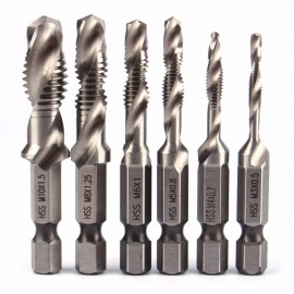 1pcs Metric Screw Taps Dril Bits 1/4 Hex Shank M3 M4 M5 M6 M8 M10 Thread Tap Spiral Screw Dril Bit Woodworking Tools