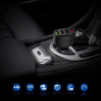 Powstro Car Charger 4.2A 3 Port USB Fast Quick Car Charge Universal For Phone iPad PSP eBook GPS USB Adapte Charge