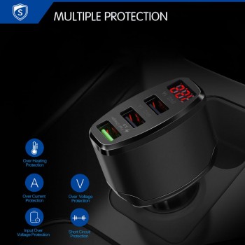 Powstro Car Charger 4.2A 3 Port USB Fast Quick Car Charge Universal For Phone iPad PSP eBook GPS USB Adapte Charge