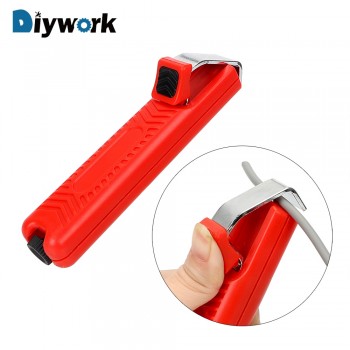 DIYWORK Wire Stripper Knife Mini Electrician Knife Cable Stripping Knife PVC Cable Plastic Handle 8-28mm Adjustable