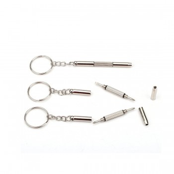 Fashion 3 in1 Eyeglass Screwdriver Hand Tools Eyeglass Screwdriver Sunglass Watch Repair Kit with Keychain