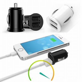 NMEGOU Car Dual 2 Port Double USB Mini Charger Adapter for IPhone X 8 7 Plus 6 6S Huawei P10 Elephone S8 Carregador 12V Power