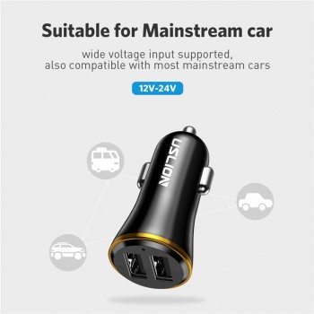 USLION Mini Dual USB Car Charger for Phone 2 Port USB Fast Car-Charger for iPhone 7 XR XS MAX Car Phone Charger Adapter in Car