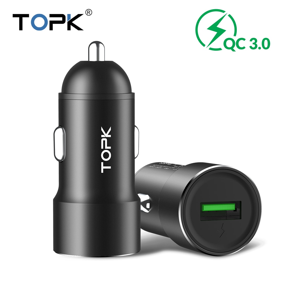 TOPK Quick Charge 3.0 Car Charger Adapter for iphone Samsung Huawei Xiaomi usb phone charger Fast charging car-charger