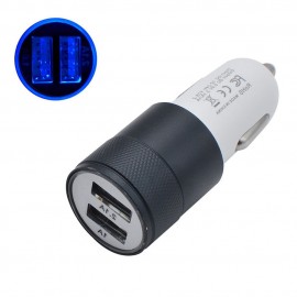 2017 DIY 2 Ports USB Universal Car Charger Power Adapter Outlet Power Mobile Phone Charger with LED for Auto Car Truck Black