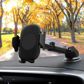 696 C10 QI Fast Wireless Car Charger 10W Automatic Infrared Induction Air Vent Car Phone Holder for iPhone Samsung Fast charging