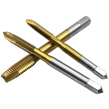 Titanium Coated Thread Tap Drill Metric Hss Spiral Fluted Machine Screw Tap M3 M4 M5 M6 M8 Spiral Pointed Taps
