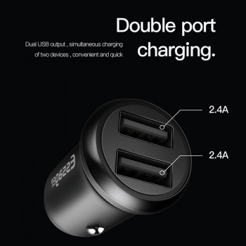 Essager Car USB Charger Led For iPhone Xiaomi Samsung Huawei Lighter Fast Car Charger For Mobile Phone Dual USB Car Charger 4.8A