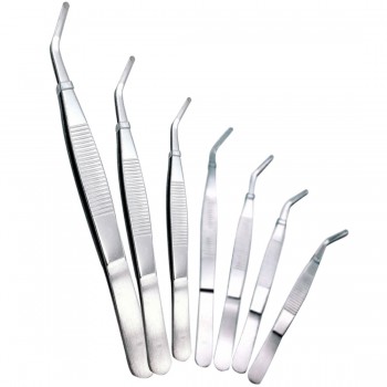12.5-30CM Stainless Steel Elbow Medical Tweezers First Aid Kit Accessories Surgery Tweezers Outdoor Elbow Straight