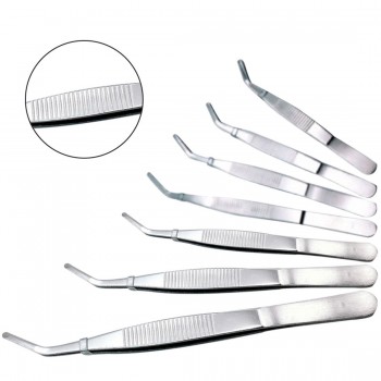 12.5-30CM Stainless Steel Elbow Medical Tweezers First Aid Kit Accessories Surgery Tweezers Outdoor Elbow Straight
