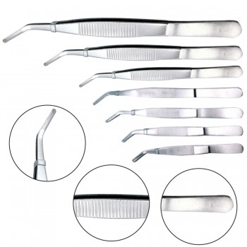 12.5-30CM Stainless Steel Elbow Medical Tweezers First Aid Kit Accessories Surgery Tweezers Outdoor Elbow Straight