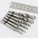 High 6pcs/set Hand Tap Drill Hex Shank HSS Screw Spiral Point Thread Metric Plug Drill Bits M3 M4 M5 M6 M8 M10 Hand Tools