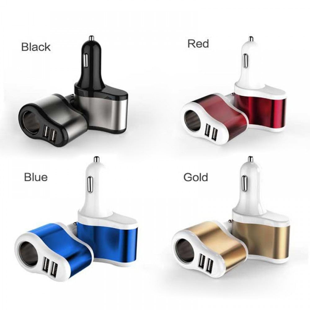 HSTRADE Car Charger Cigarette Lighter 2-Ports USB Charger 2.1A Car-Charger Mobile Phone Universal For iPhone Samsung Charging
