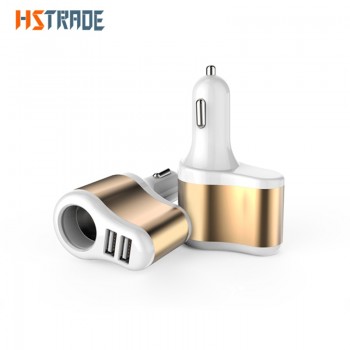 HSTRADE Car Charger Cigarette Lighter 2-Ports USB Charger 2.1A Car-Charger Mobile Phone Universal For iPhone Samsung Charging