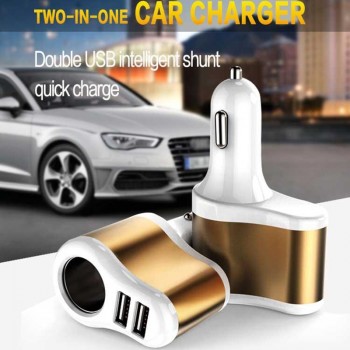 HSTRADE Car Charger Cigarette Lighter 2-Ports USB Charger 2.1A Car-Charger Mobile Phone Universal For iPhone Samsung Charging
