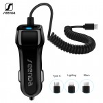 SeenDa Universal Car Charger with Cable Cellphone USB Fast Charger For Samsung S9 S8 Plus S6 S7 Edge Plus For iPhone 6 6s 7 8