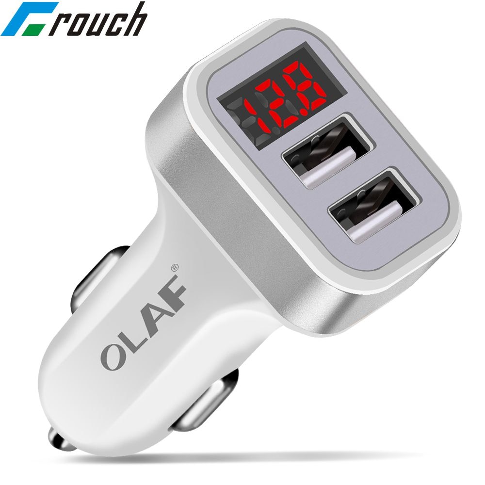 Car Charger Digital Display Dual Port USB Adapter 3.1A Car-Charger Double USB for iPhone X 78 Samsung Mobile Phone Fast Charging