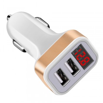 Car Charger Digital Display Dual Port USB Adapter 3.1A Car-Charger Double USB for iPhone X 78 Samsung Mobile Phone Fast Charging