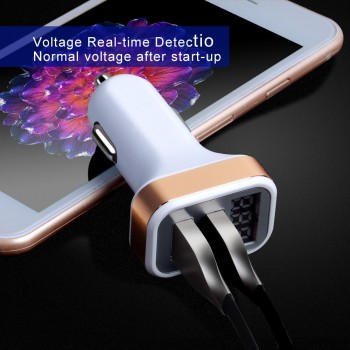 Car Charger Digital Display Dual Port USB Adapter 3.1A Car-Charger Double USB for iPhone X 78 Samsung Mobile Phone Fast Charging