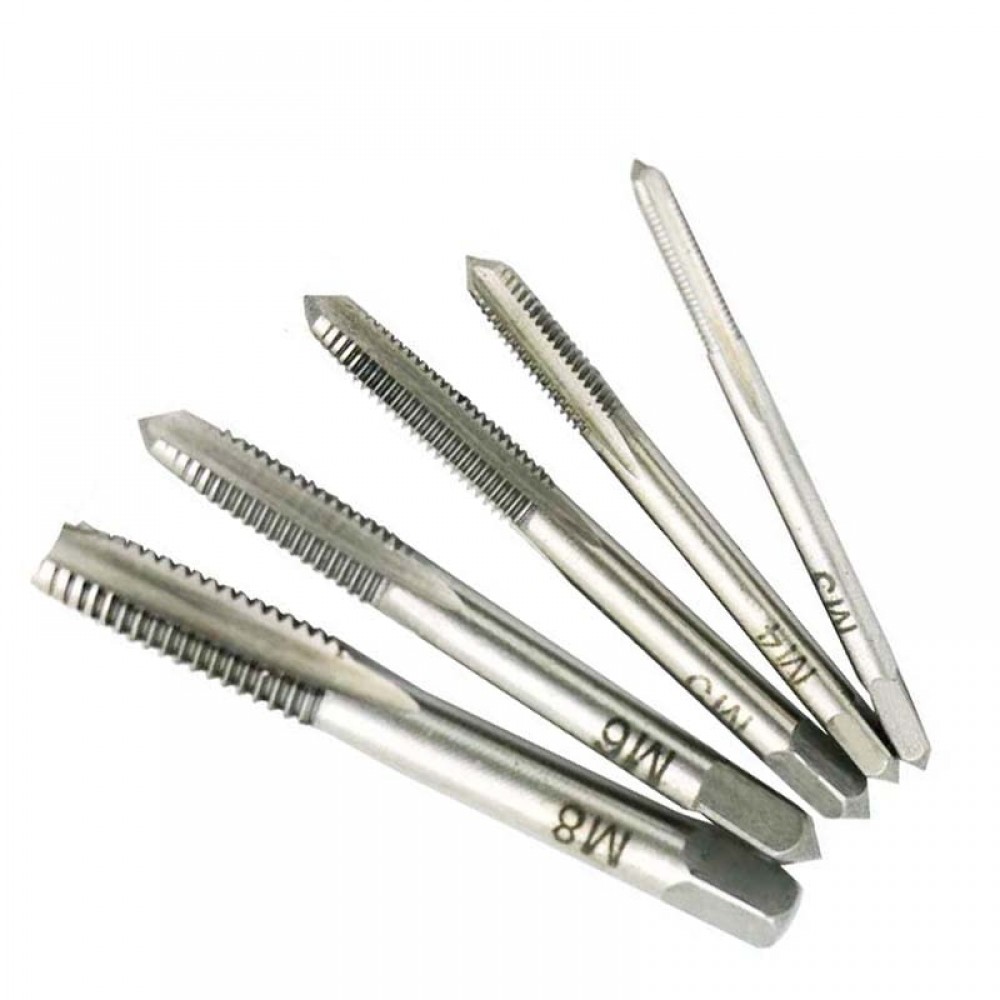5pcs Hss Machine Screw Thread Metric Plug Tap Screw Taps 3mm 4mm 5mm 6mm 8mm M3-M8 Set Kit Screw Thread Tap Drill M3 M4 M5 M6 M8