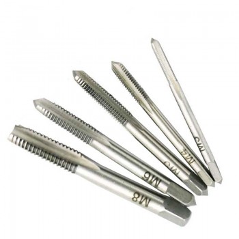 5pcs Hss Machine Screw Thread Metric Plug Tap Screw Taps 3mm 4mm 5mm 6mm 8mm M3-M8 Set Kit Screw Thread Tap Drill M3 M4 M5 M6 M8