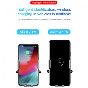 Baseus Qi Car Wireless Charger For iPhone X XS Max Samsung Intelligent Infrared Sensor Fast Wireless Charging Car Phone Charger