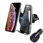 Car Mount Qi Wireless Charger For iPhone XS X 8 10W Automatic Induction Mobile Phone Fast Wirless Charger Air Vent Holder in Car