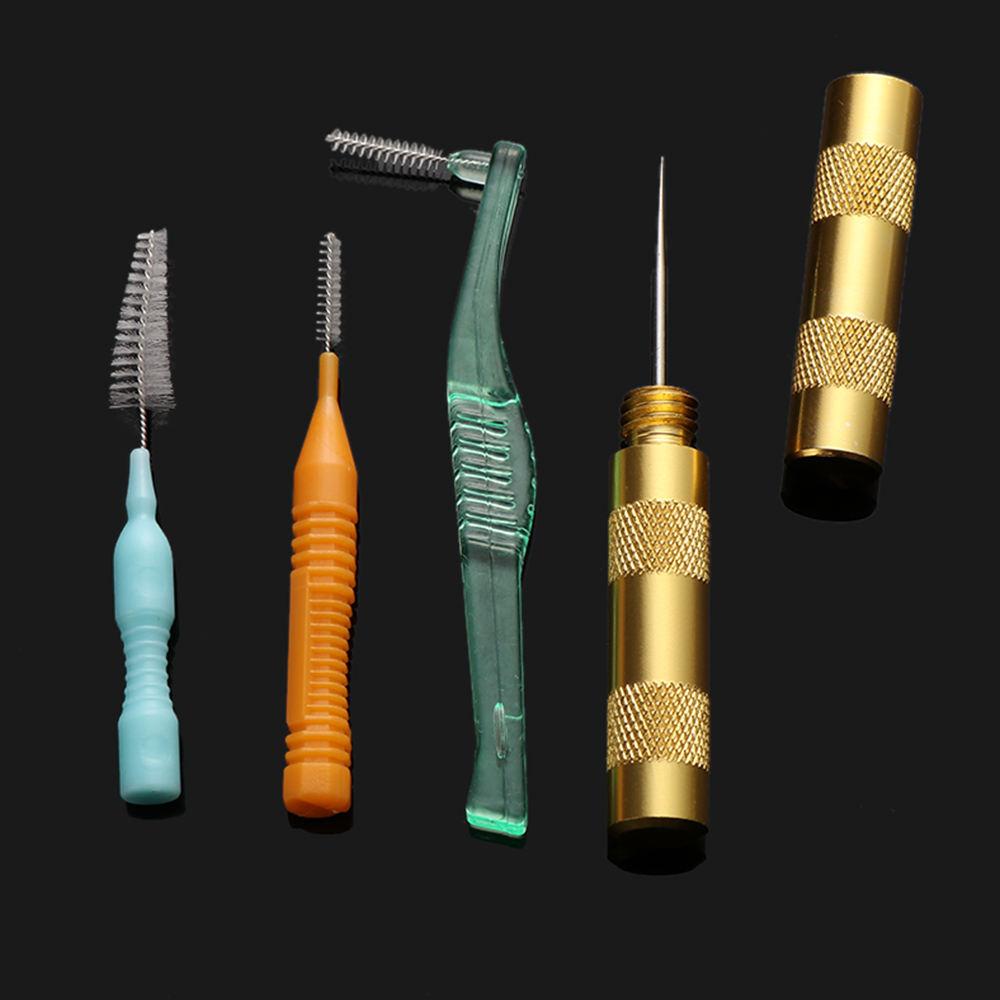 1PC Useful Cleaning Airbrush Nozzle Spray Gun Repair Needle amp; 3Pcs Brush Kit Tool Random Color