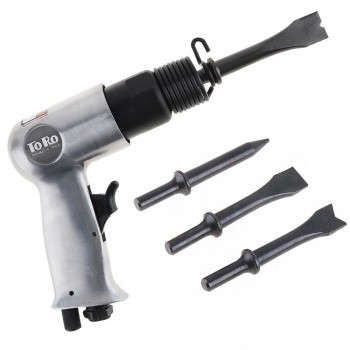 TORO 9150 120mm Professional Handheld Pistol Gas Shovels Air Hammer Small Rust Remover Pneumatic Tools with 4 Chisels