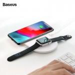 Baseus 10W 2in1 Qi Wireless Charger For iPhone XS Max XR X Samsung Fast Wireless Charging Pad For iWatch 3 2 Desktop Charger