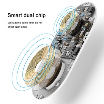 Baseus 10W 2in1 Qi Wireless Charger For iPhone XS Max XR X Samsung Fast Wireless Charging Pad For iWatch 3 2 Desktop Charger