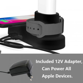 Ascromy Fast Wireless Charger Pad Dock Station For iPhone XS Max XR X 8 Plus 10 Apple Watch 3 2 Induction Charging Stand AirPods