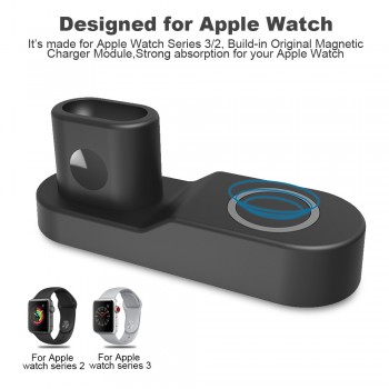 Ascromy Fast Wireless Charger Pad Dock Station For iPhone XS Max XR X 8 Plus 10 Apple Watch 3 2 Induction Charging Stand AirPods