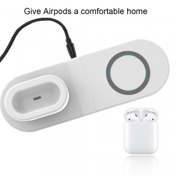 Ascromy Fast Wireless Charger Pad Dock Station For iPhone XS Max XR X 8 Plus 10 Apple Watch 3 2 Induction Charging Stand AirPods