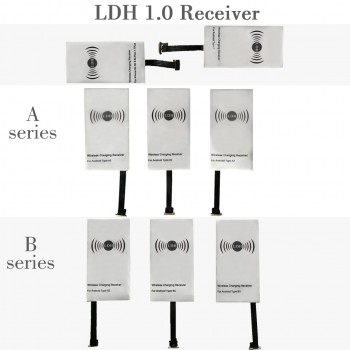 LDH Qi Wireless Charger Receiver For iPhone 7 6 6s 5Plus Wireless Charging Micro Type C Adapter For Samsung Xiaomi Android Phone